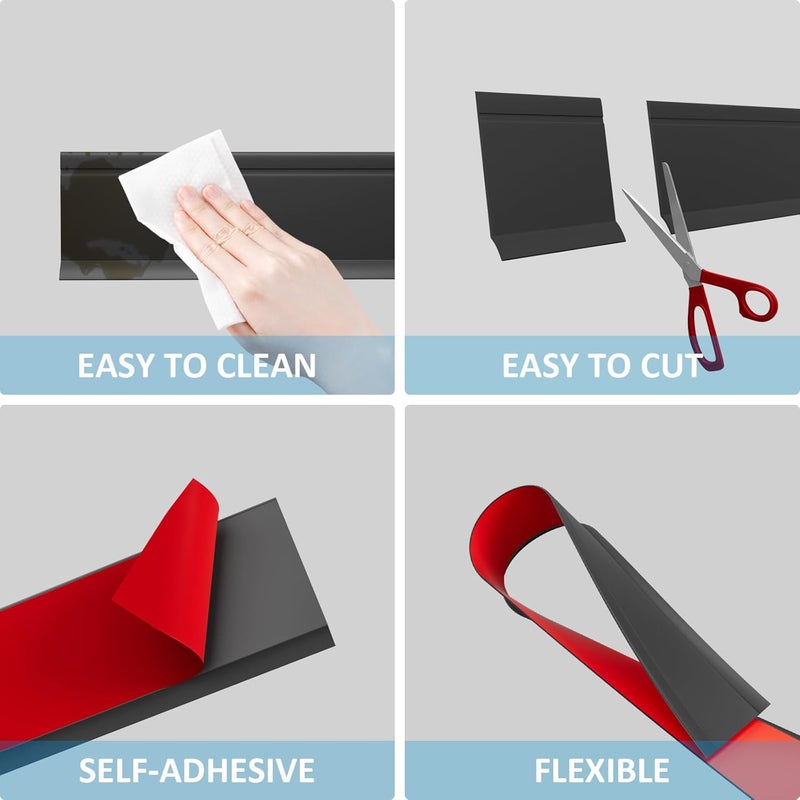 Duzzy Flexible Baseboard Trim, 6 Inch(H) x 20 Feet(L) Peel and Stick Vinyl Baseboard Molding Trim, Self-Adhesive Wall Base Cove Base - Image 5